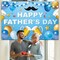 Happy Father's Day Banner Backdrop Light Blue Theme Background Decor for Happy Father's Day Festival Party Celebration Photography Photo Prop Decorations Supplies 72x43in-BECKTEN